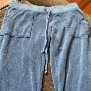 Juicy couture light blue cropped terry cloth pants